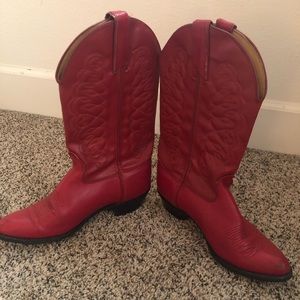 Red cowboy boots